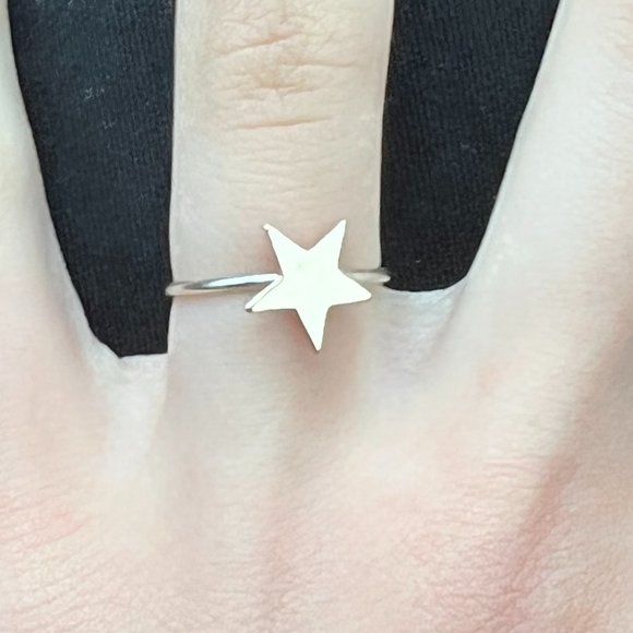 925 Sterling Silver & 14K Gold Filled STAR Ring size 5 - Picture 7 of 14